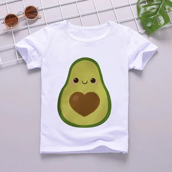 Søde Avocado Tøj Drenge T-Shirt Til Piger, Børn, Børn, Toppe, Korte Ærmer Bevægelse Sjove Sommer Tøj Trykte Tegneserie Hvid Tee