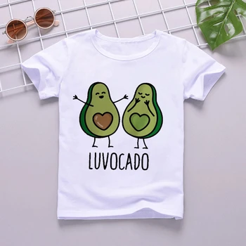 Søde Avocado Tøj Drenge T-Shirt Til Piger, Børn, Børn, Toppe, Korte Ærmer Bevægelse Sjove Sommer Tøj Trykte Tegneserie Hvid Tee