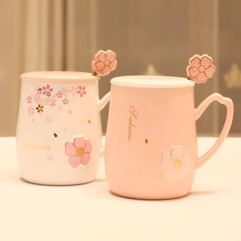 Søde Krus Æstetiske Og Keramiske Jul Pink Print håndmalet Porcelæn Krus Varm Chokolade Tazas Divertidas Krus BG50MS