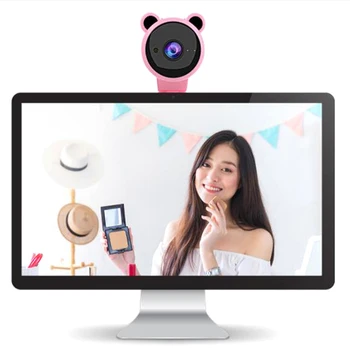 Søde Panda 1080P HD-Webcam Web-Kamera Indbygget Mikrofon Auto Fokus 1080p Webcam Camara Til Video Konference