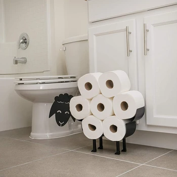 Søde Sorte Får toiletrulle Holder, Nyhed fritstående eller vægmonteret Toilet Rulle silkepapir Opbevaring Stå
