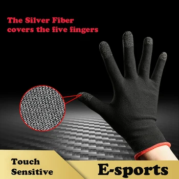 Sølv Fiber Anti-Slip Tryk på Skærmen Handsker Holde Varmen Gaming Handsker til PUBG Mobile Spil Tryk på Skærmen Finger Ærmer
