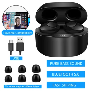 T20 TWS Trådløse Bluetooth-5.0 Hovedtelefoner Med Opladning Boks, Bluetooth Musik Stereo Hovedtelefoner Vandtæt Sport Earbuds Headsets