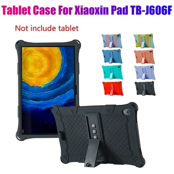 Tablet etui til Lenovo Xiaoxin Pad TB-J606F 11 tommer Silikone Case Anti-Slip Dække med Justerbar Tablet Stå