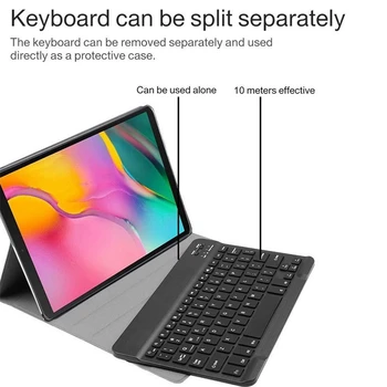 Tablet Sag med Bluetooth Lysende Tastatur PU Sag Egnet til Galaxy Tab A7 Lite 8.7 Tommer