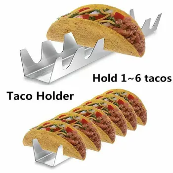 Taco Holder Stand Rustfrit Stål Taco Stativer Ovnen Grill Sikkert Skuffe Shell Bagning Rack Taco Hårde Plader