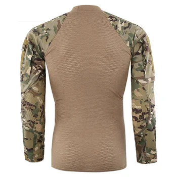 Taktisk T-Shirt Mandlige Militære Lange Ærmer Camo T-shirt Uniform Airsoft Tøj US Army Combat Shirt til Mænd Camouflage Shirts