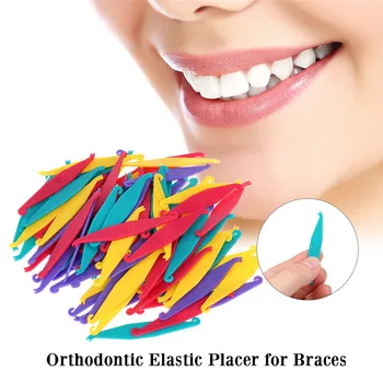 Tandlæge Ligatur Bånd Ring Retraktoren Ortodontisk Elastisk Elastisk Placer Gummi For Braser Bands Mix Farve