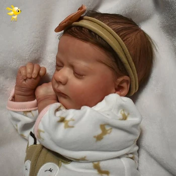 Taoxiaolu Bebe Reborn Baby Vinyl Dukke Kit 17 Inches Ashley Sovende Umalet Ufærdige Dukke Dele DIY Blank Reborn Dukke Kit