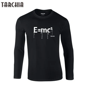 TARCHIA 2021 Nye Mænd T-Shirt E=MC Slim Fit Cool langærmet Sort T-shirt Mænd Tshirt Hip Hop Camisa Masculina Mænd Tees Toppe