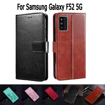 Taske Til Samsung Galaxy F52 5G Cover Etui Flip Wallet-Stand Læder Bog Funda På Samsung F52 Tilfælde Magnetiske Kort Telefon Capa Taske