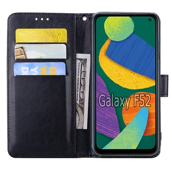 Taske Til Samsung Galaxy F52 5G Cover Etui Flip Wallet-Stand Læder Bog Funda På Samsung F52 Tilfælde Magnetiske Kort Telefon Capa Taske