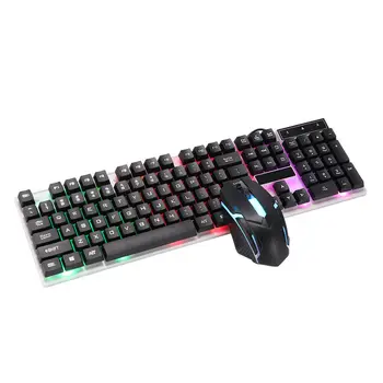 Tastatur Kablede Gaming Mus og Tastatur Sæt USB-RGB LED til Bærbare PC, PS4 Slank DHL