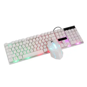Tastatur Kablede Gaming Mus og Tastatur Sæt USB-RGB LED til Bærbare PC, PS4 Slank DHL
