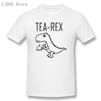 Te Rex Herre T-Shirt Sjov Vittighed Ordspil Jurassic Dinosaur Drikke Kaffe, Bomuld kortærmet T-shirt-Nyhed Gave Top