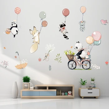 Tegnefilm Ballon Dyr Wall Stickers til Børn Børn Værelser Wall Decor Flytbare Decals Børnehaven Hjem, Indretning, Kunst på Væggene