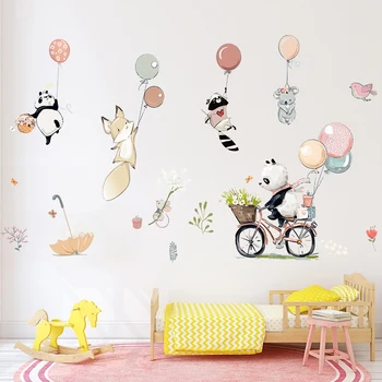Tegnefilm Ballon Dyr Wall Stickers til Børn Børn Værelser Wall Decor Flytbare Decals Børnehaven Hjem, Indretning, Kunst på Væggene