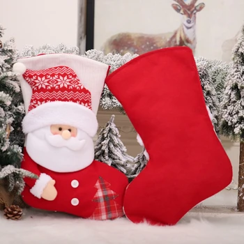 Tegnefilm Julestrømpe Pejs Xmas Tree Hængende Dekoration Gavepose Sokker Hjem Nytår Jul Dekoration Produkter