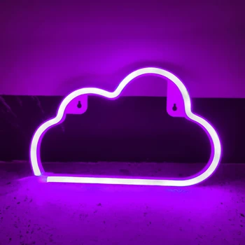 Tegnefilm Sky Formet Skilt LED Neon Bord Lys USB Batteri Drives Home Party Kids Room Art Dekorative Væg Hængende Natten Lampe