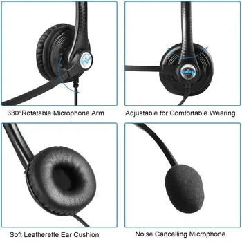 Telefon Headset Call Center Støj Headset Med Mikrofon Volumen Justerbar Noise-Cancelling Trafik Headset telefonopkald til kundeservice