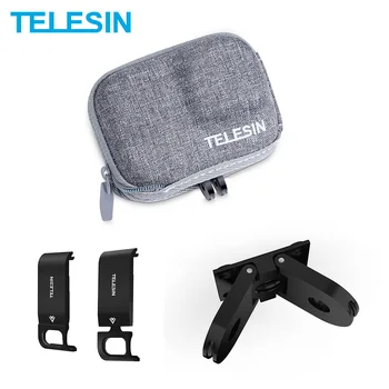 TELESIN-Mini bolsa de almacenamiento semiabiertas de liberacin rpida para batera, cubierta lateral de 1/4 pulgadas, adaptador de