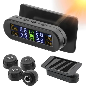 Temperatur Advarsel med 4 Eksterne Sensorer Bil dæktrykskontrolsystemet Tire Pressure Monitoring System