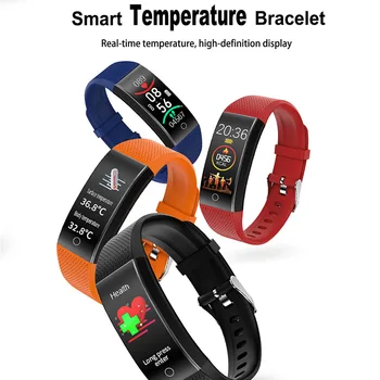 Temperatur Måling Smart Ur QW18T Kvinder Mænd puls Måling Armbånd til Android, IOS Vandtæt Armbånd