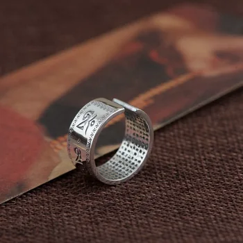 Thai Sølv Engros S990 Sterling Sølv Ring Archaize En Proces Forpligter Sig Til Par, Der Først Åbne Hjertet Til At Håndtere