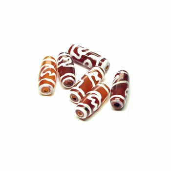 Tibetanske stil Rød/hvid Louts DZI Perler 11,5 mm*30mm agat perler mænd og kvinder smykker DIY 1stk/masse Gratis Fragt