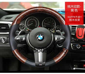 TIL BMW 1-Serie 3-Serie 5-Serien, 7-Serien 325mini320li525x1x2x3x4x5x6 læder, håndsyet rat dække