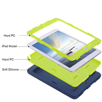Til iPad Mini-1/2/3 Retina-Sag 3 in1 Anti-slip Hybrid Beskyttende Tunge Robust Stødsikkert Modstand Cover For iPad Mini