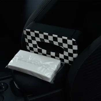 Tilbehør til bilen tissue box holder serviet skuffe bil dekoration læder home office sort