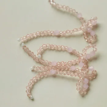 Tilfældig følelse af imiteret crystal high lyse perler udarbejdet lille sløjfe øreringe DIY håndlavede smykker tilbehør materialer