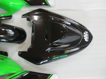 Tilpas motorcykel Fairing kits til Kawasaki ZX10R 2004 2005 NINJA ZX-10R 04 05 grøn sort ABS-stødfangere sæt YV24