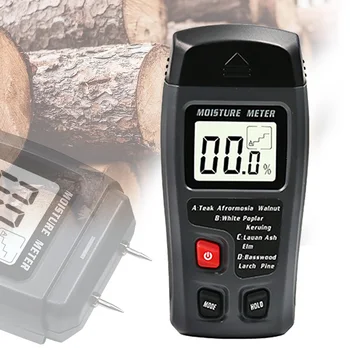 To Ben Digital Træ Fugt Meter 0-99.9% Træ-Fugt Tester Træ Fugtig Detektor med Stort LCD-Display, Uden Batteri