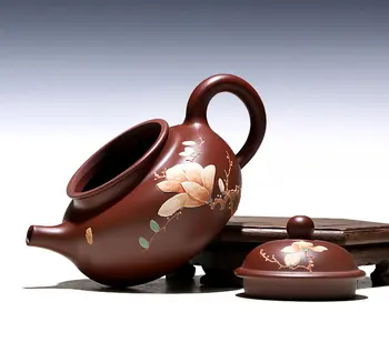 To slag] Yixing lilla ler pot fan Lei ' s hånd-lavet husstand te sæt
