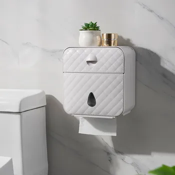Toilet Roll Holder Vandtæt Papir Håndklædeholder Vægmonteret Wc-Rulle Papir Stå Tilfælde Rør Opbevaringsboks Badeværelse Tilbehør