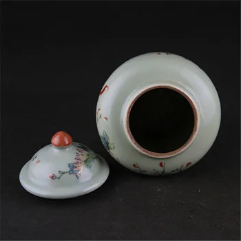 Tongzhi af Qing-Dynastiet Famille Rose Blomst Og Fugl Mønster Antikke Ingefær Jar
