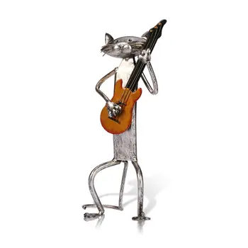 TOOARTS Metal Skulptur En Spiller Guitar Kat Hjem Boligtekstiler Kunsthåndværk