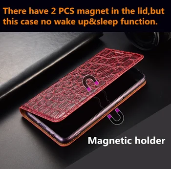 Top kvalitet ægte koskind læder magnetic telefon tilfældet for Xiaomi Redmi 8 tilfældet for Xiaomi Redmi 8A telefon taske-kort slot holder
