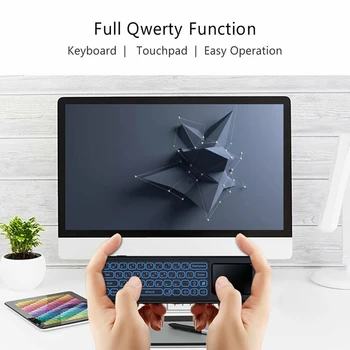 Top T6 Plus Air Mouse 2,4 G Trådløse Tastatur med Touchpad, og Baggrundsbelyst IR-Fjernbetjening med Learning-Gyro for Android TV Box H96 X96