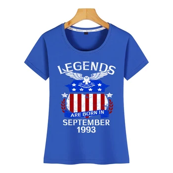 Toppe, T-Shirt Kvinder legender er født i september 1993 Mode Hvid Tilpasset Kvindelige Tshirt