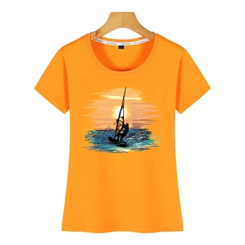Toppe, T-Shirt Kvinder windsurfing Sexet Harajuku Bomuld Kvindelige Tshirt