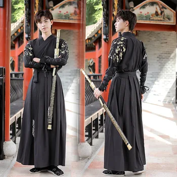 Traditionel Kinesisk Tøj Til Mand, Broderi Hanfu Kung Fu Film Kampsport Kostumer Tang Passer Japansk Kimono