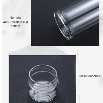 Transparent Glas, Kop Te Bærbare Vand, Te Flaske med Separat Cup JDH88