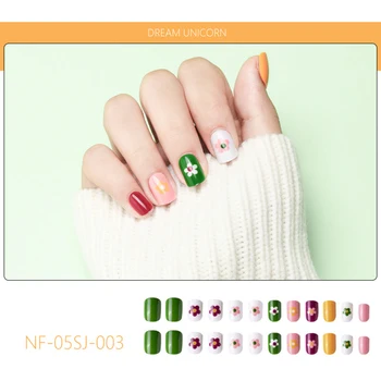 Trykt Nail Patch Lim Type Flytbart Kort Stykke for Mode Manicure Falske Negle Sticker til Kvinder DL