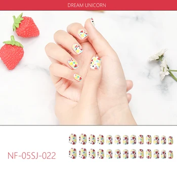 Trykt Nail Patch Lim Type Flytbart Kort Stykke for Mode Manicure Falske Negle Sticker til Kvinder DL