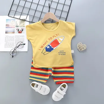 Trykte Kort Skjorte og Shorts Sæt til Drenge og Piger 2020 Afslappet Sommer Træningsdragt Kid ' s To Stykker Tøj Indstille Mode Tøj