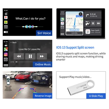 Trådløs Apple CarPlay Android Auto Musik Navigation Aktivator for Lexus NX-RX ER ES GS RC CT LS LX LC UX GX-2019 År