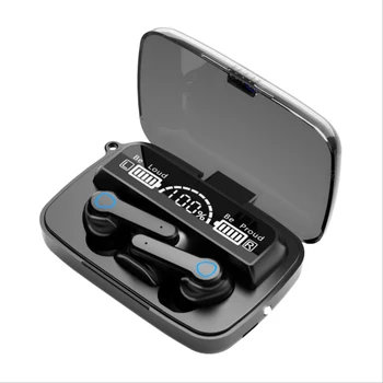 Trådløs Bluetooth 5.1 Hovedtelefoner Tryk på Control håndfri Hovedtelefoner støjreducerende Sport Vandtæt Headset med Mic